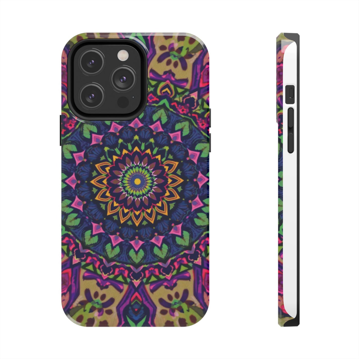 Vibrant Mandala Tough Phone Case - Colorful, Purple Fusion, Durable Protection for Your Device - for iPhone