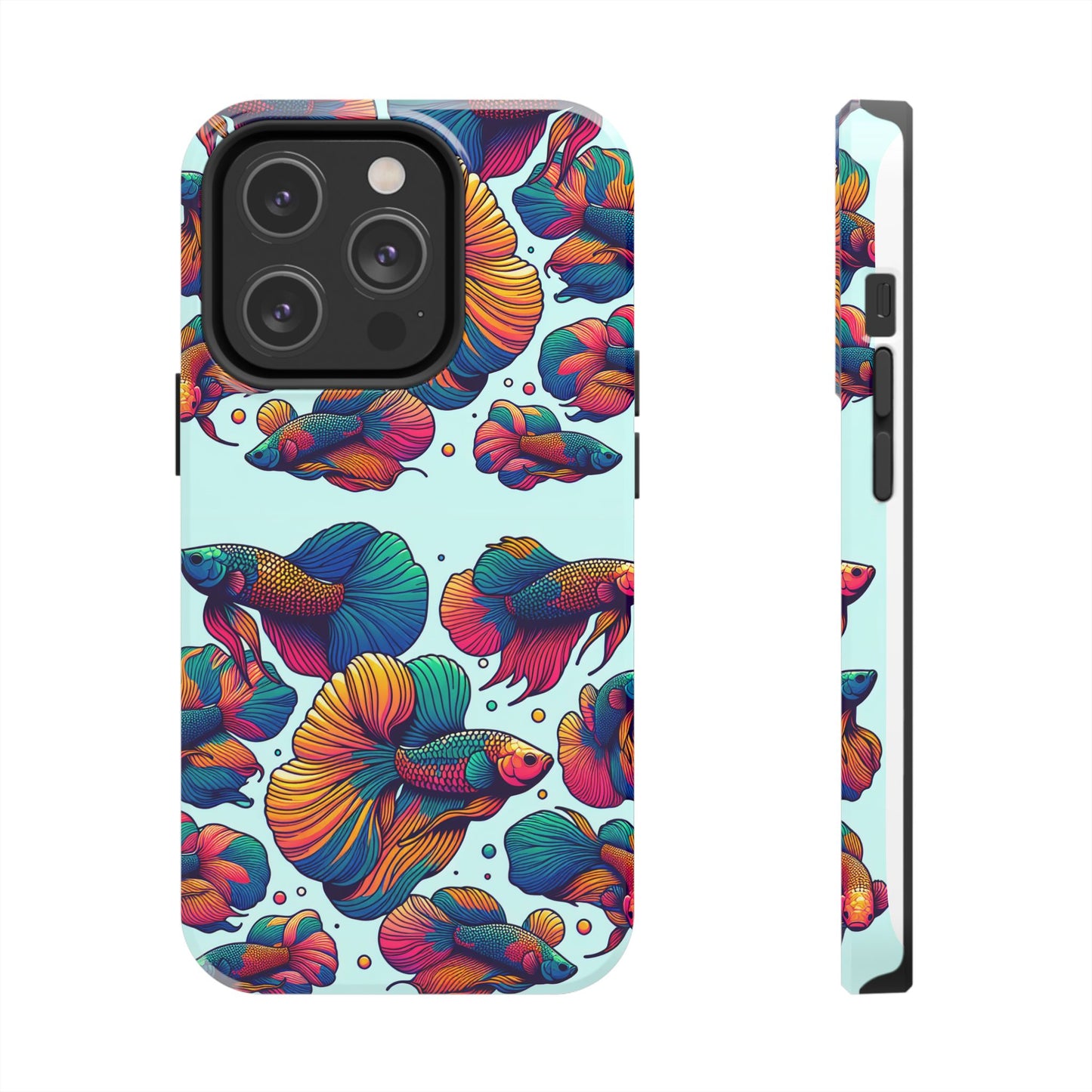Colorful Fish Pattern Tough Phone Case - Aquatic Lovers - for iPhone
