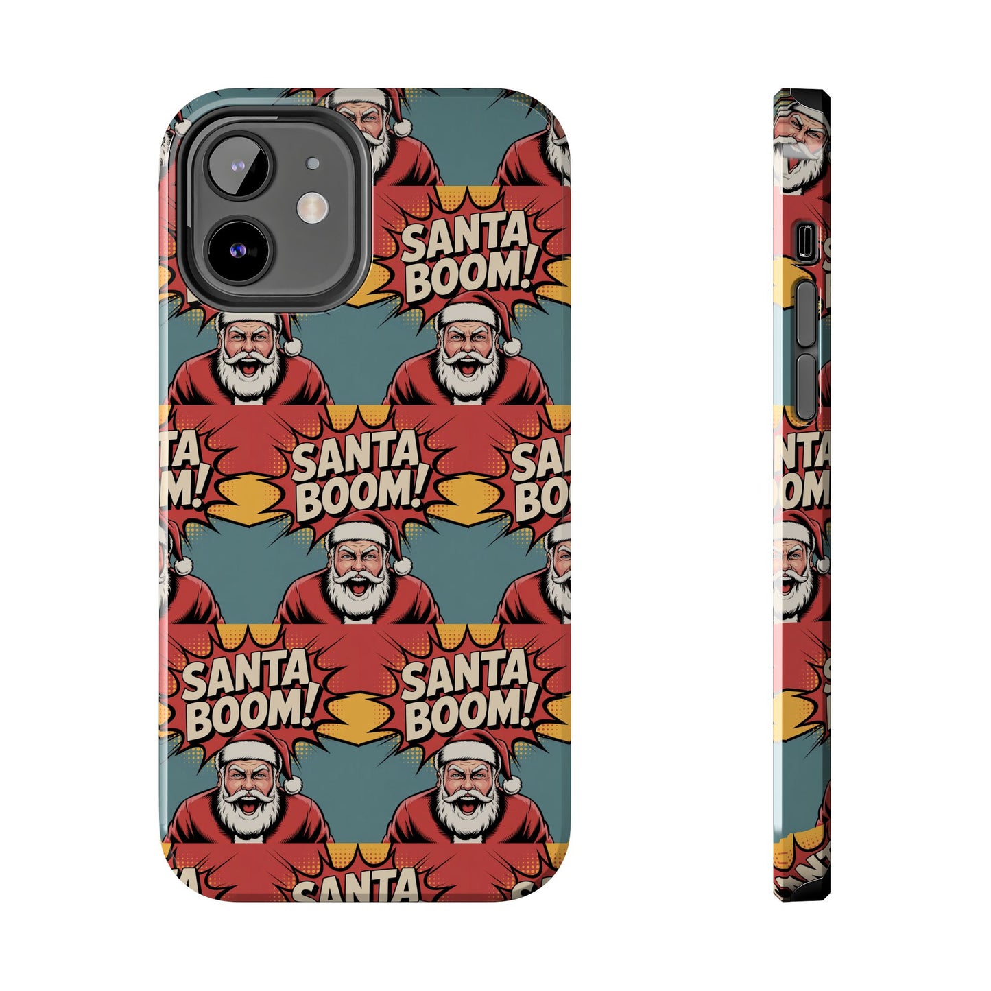 Festive Santa Boom Pattern Tough Phone Case