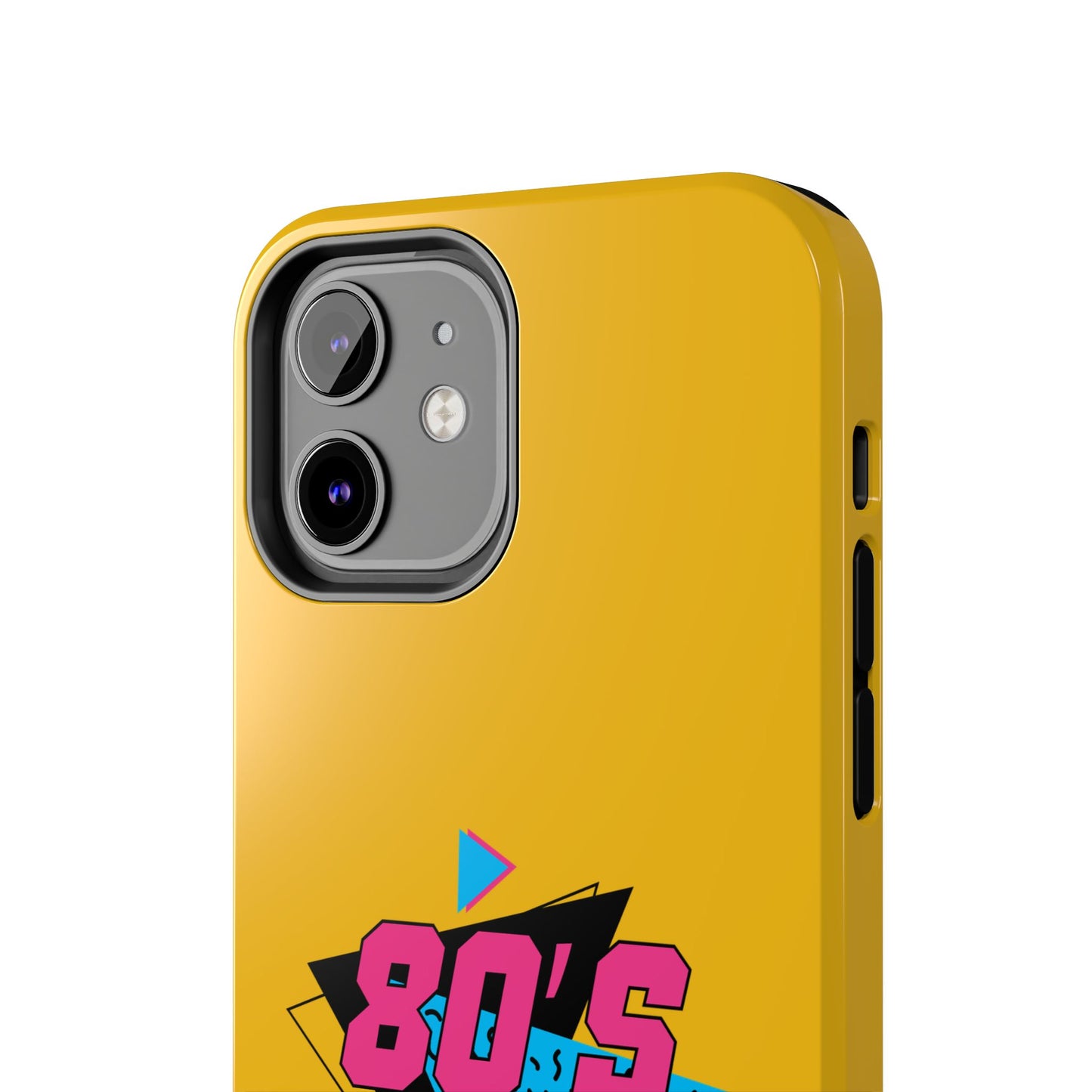 80's Made Me Tough Phone Case - Retro Yellow Silicone Cover - for iPhone