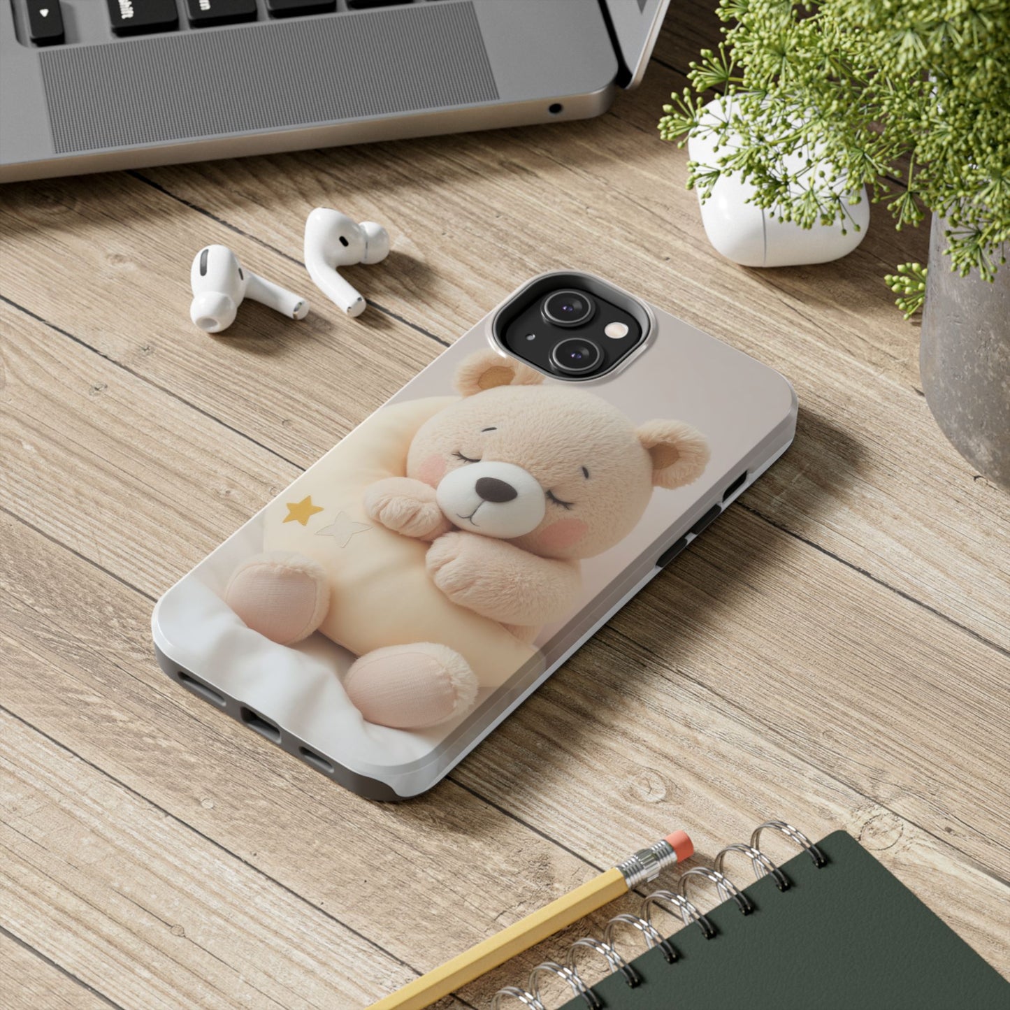 Cute Bear Tough Phone Case - Adorable Baby Animal Design for Kids & Adults