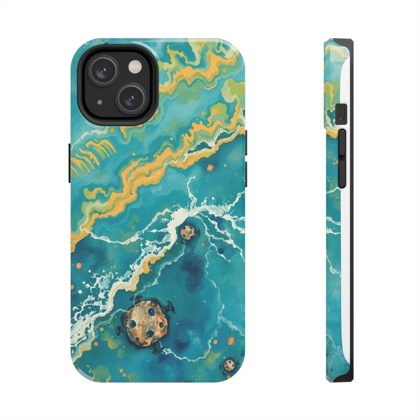 Ocean Wave Tough Phone Case – Durable Protection with Abstract Art Design