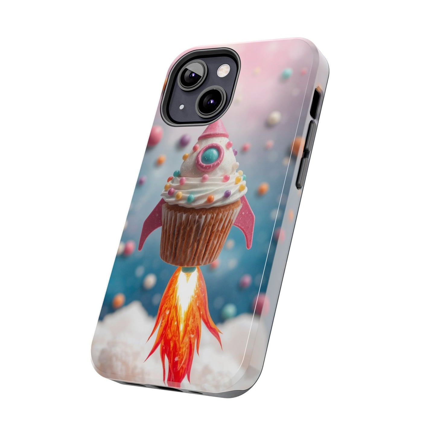 Whimsical Rocket Cupcake Phone Case - Fun Protective Case for Kids and Teens