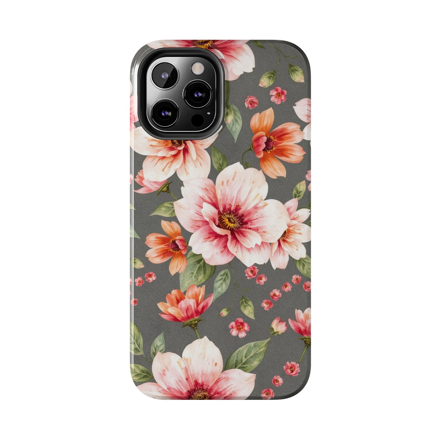 Floral Pink Tough Phone Case - Stylish & Durable Floral Design - for iPhone