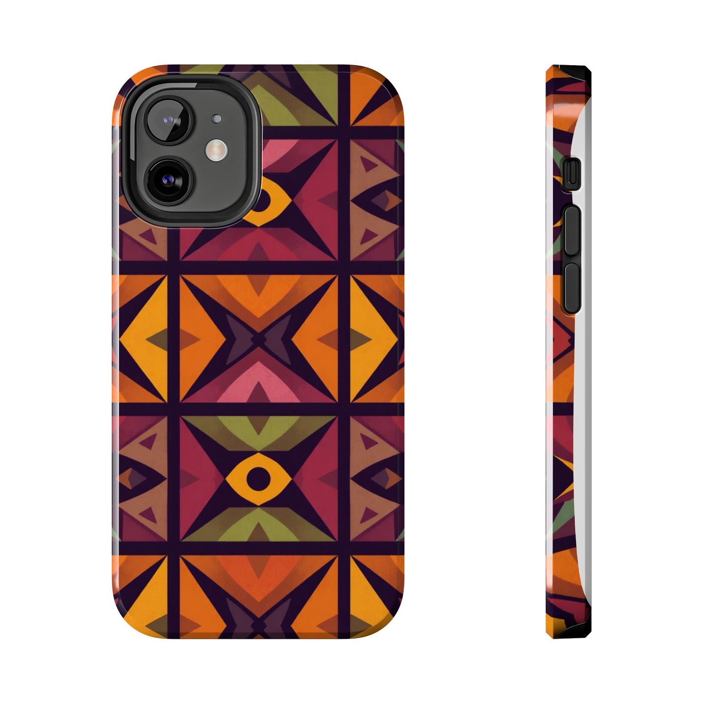 Vibrant Tribal Geometric Tough Phone Case - Colorful Protection for Your iPhone