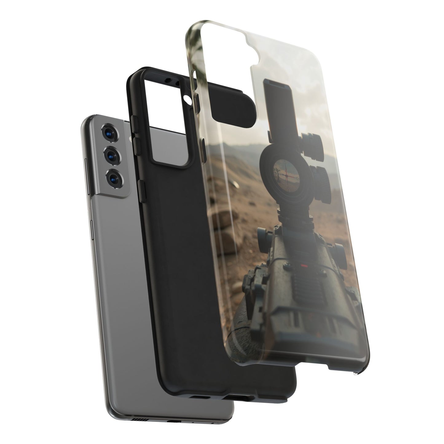 Tough Phone Case with Sniper Scope Design - Durable & Stylish Protection for Outdoors Enthusiasts