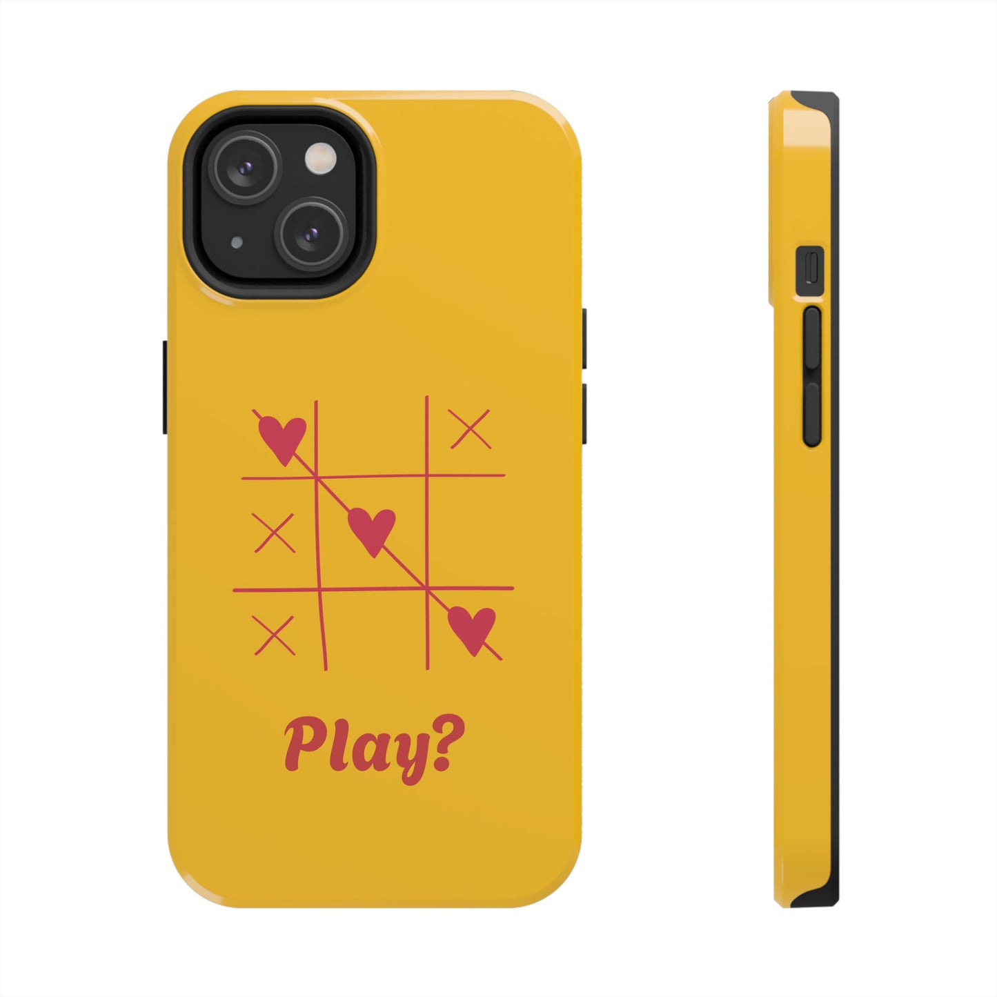 Heart Game Tough Phone Case - Fun Yellow Design for Gamers & Loved Ones - for iPhone