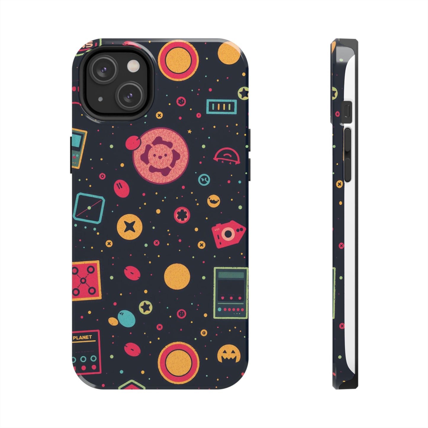 Colorful Space-Themed Tough Phone Case - Fun & Durable Protection for All Ages - for iPhone