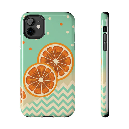 Citrus Vibe Tough Phone Case - Fun Orange Slice Design