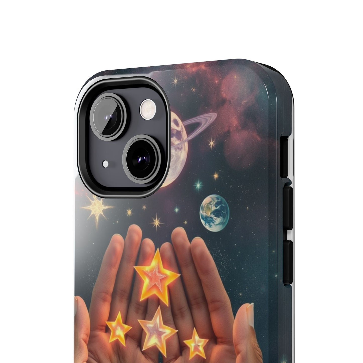 Galaxy Hands Tough Phone Case - Celestial Design for Star Lovers