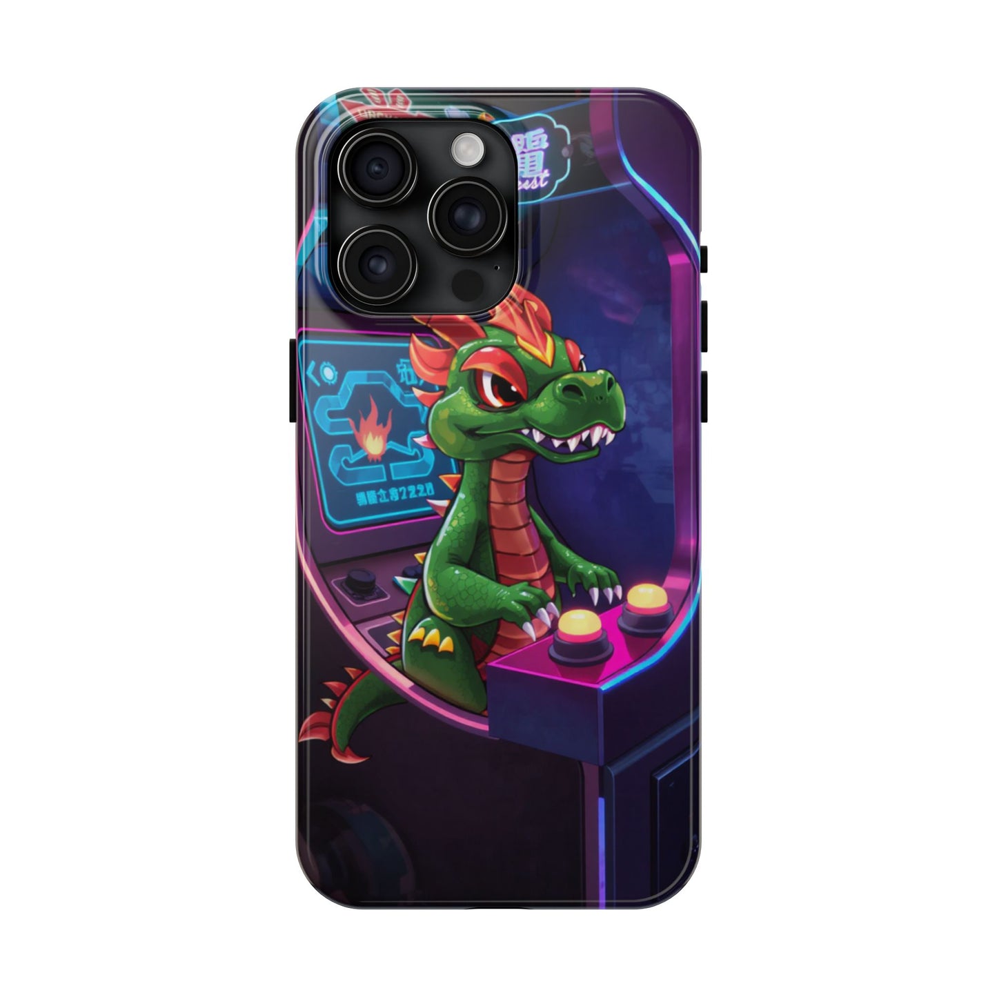 Retro Gamer Tough Phone Case with Dragon Design