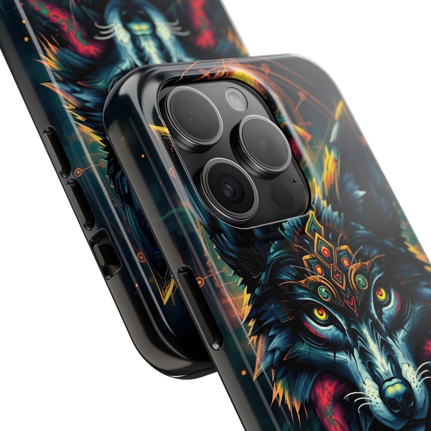 Vibrant Mystical Wolf Art Tough Phone Case - Durable & Unique Design for Animal Lovers - for iPhone