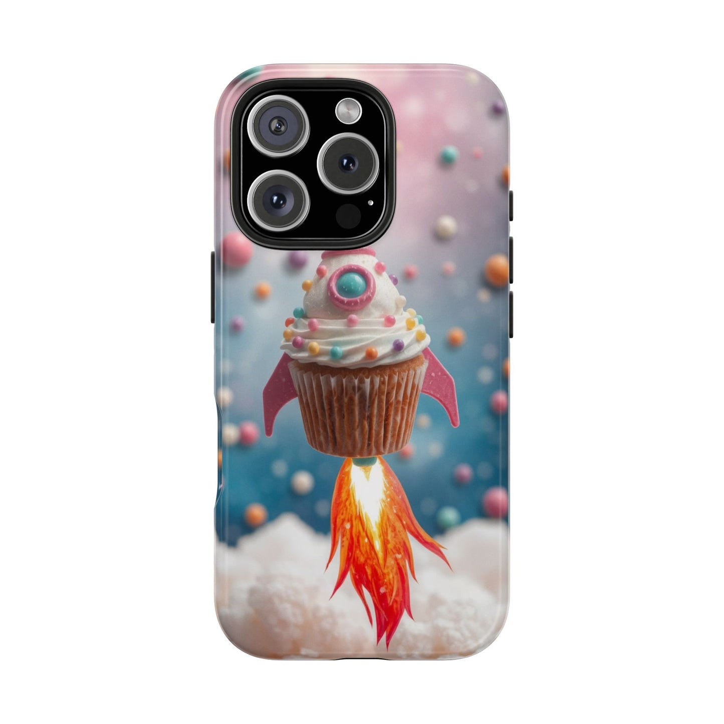 Whimsical Rocket Cupcake Phone Case - Fun Protective Case for Kids and Teens