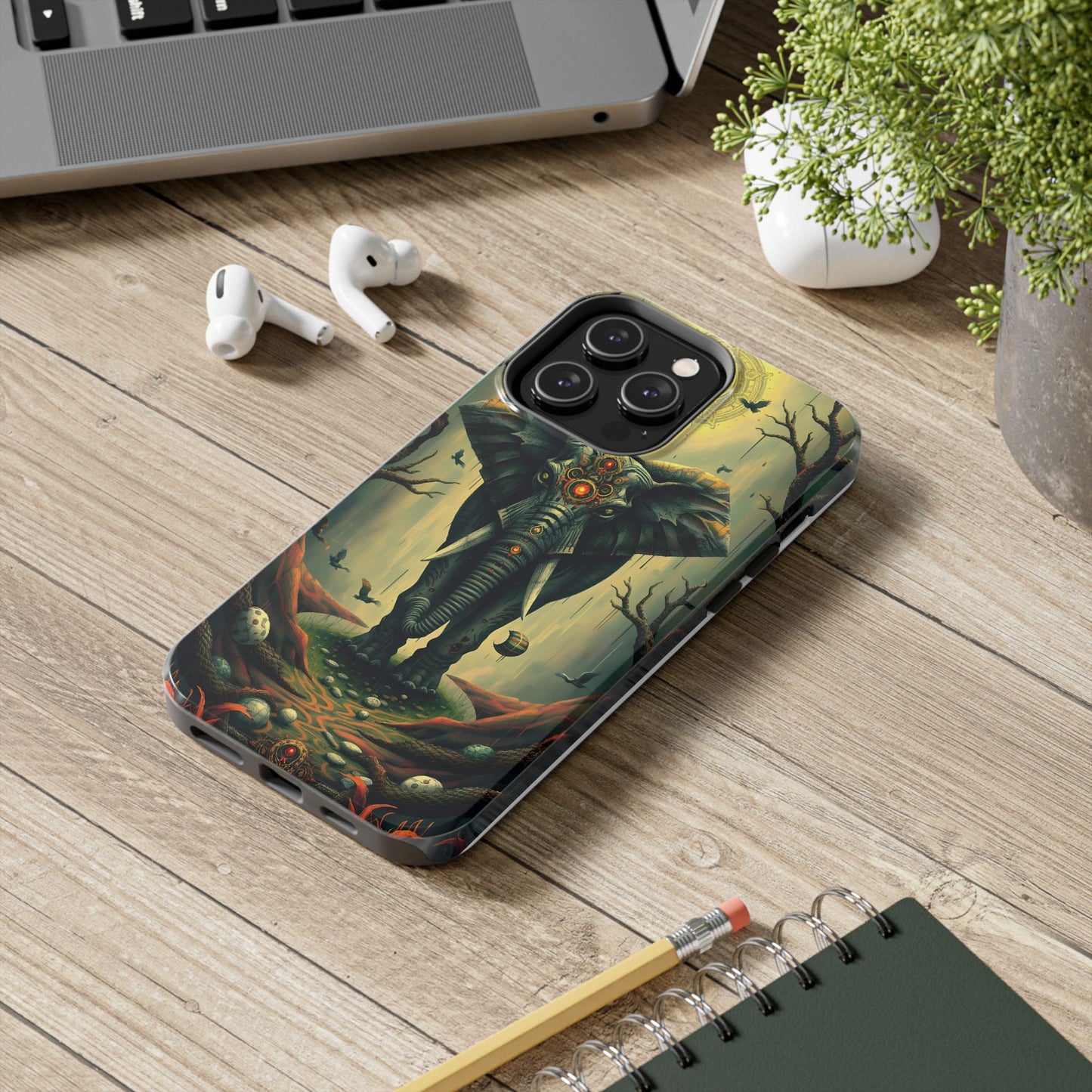 Mystical Forest Elephant Tough Phone Case | Vibrant Design for Nature Lovers - for iPhone