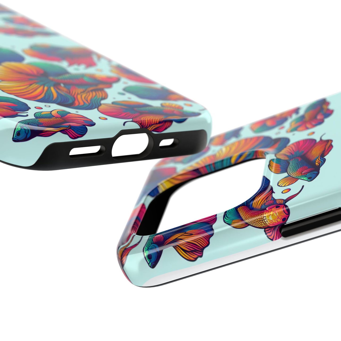 Colorful Fish Pattern Tough Phone Case - Aquatic Lovers - for iPhone