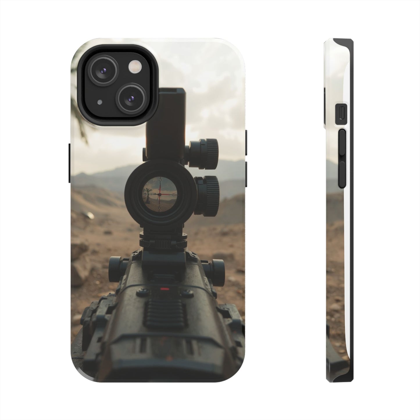 Tough Phone Case with Sniper Scope Design - Durable & Stylish Protection for Outdoors Enthusiasts