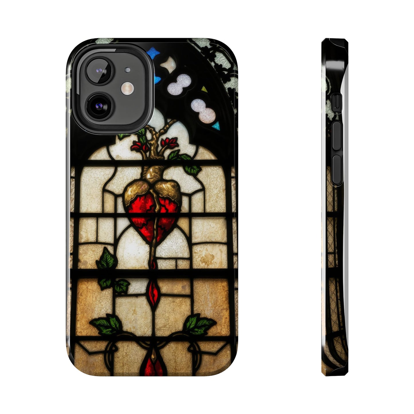 Stained Glass Heart Tough Phone Case - Unique Design for Protection & Style