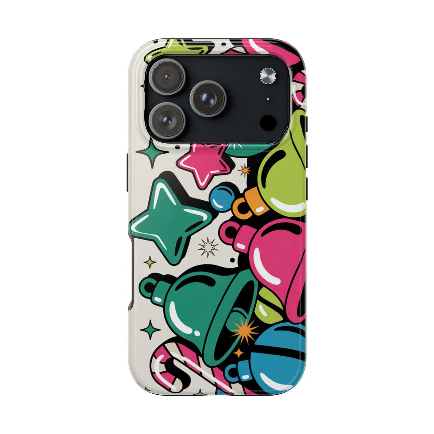 Retro 90's Colorful Bell Pattern Tough Phone Case for iPhones