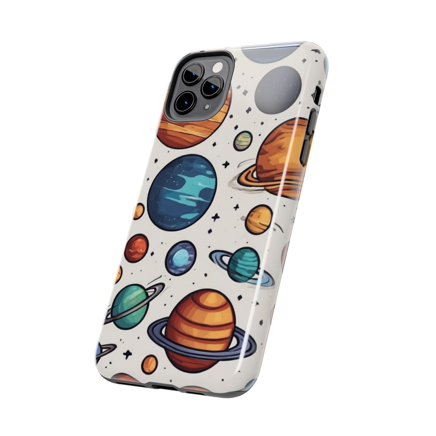 Cosmic Galaxy Tough Phone Case - Planetary Cartoon Design - for iPhone