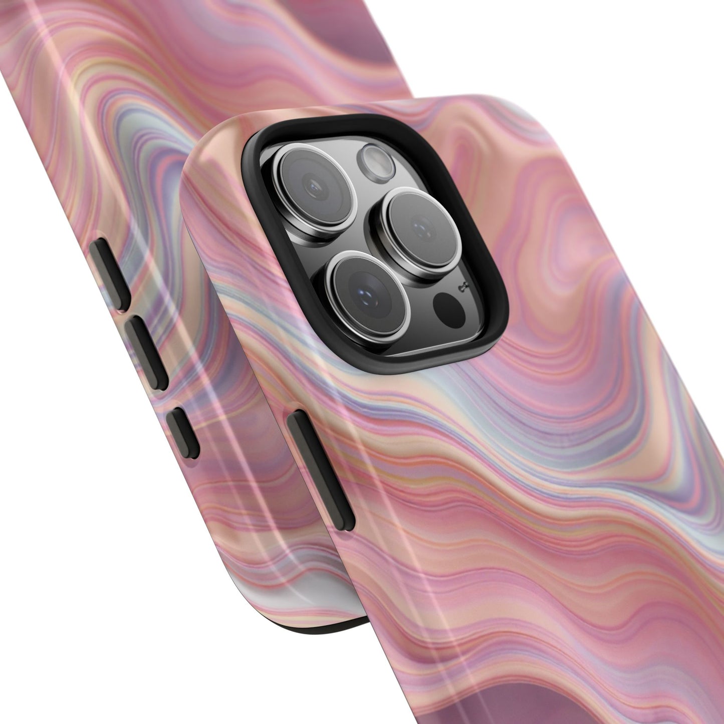 Stylish Tough Phone Cases - Abstract Pink Marble Design