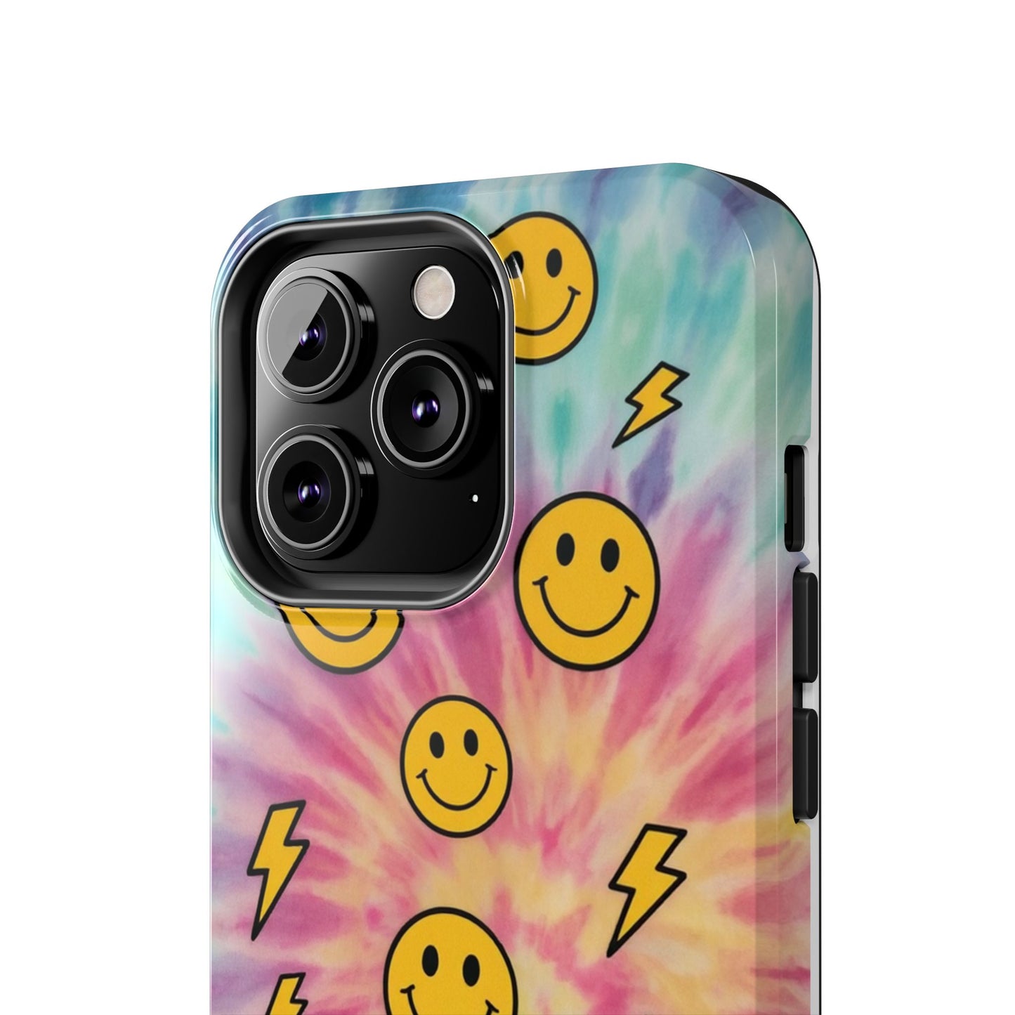 Colorful Smiley Lightning Tough Phone Case - Fun & Durable