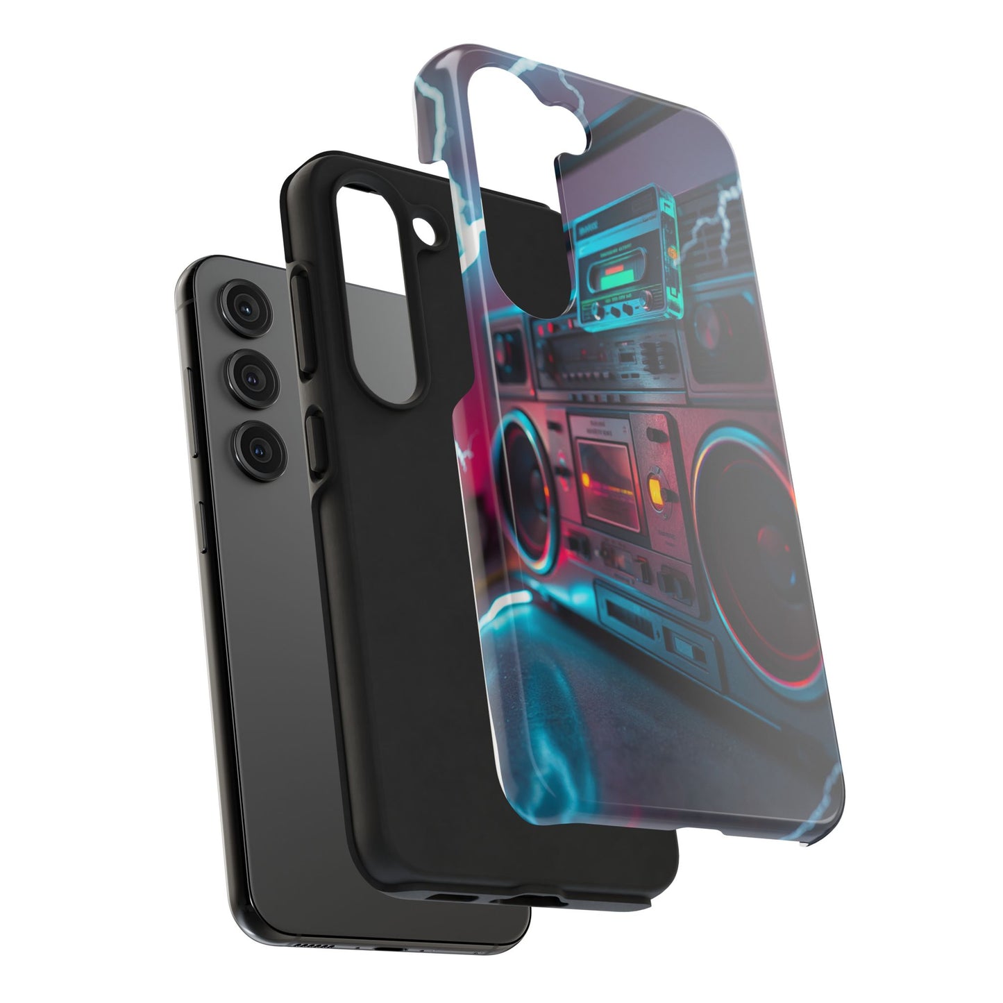 Retro Boombox Tough Phone Case – Vibrant Protection for Music Lovers