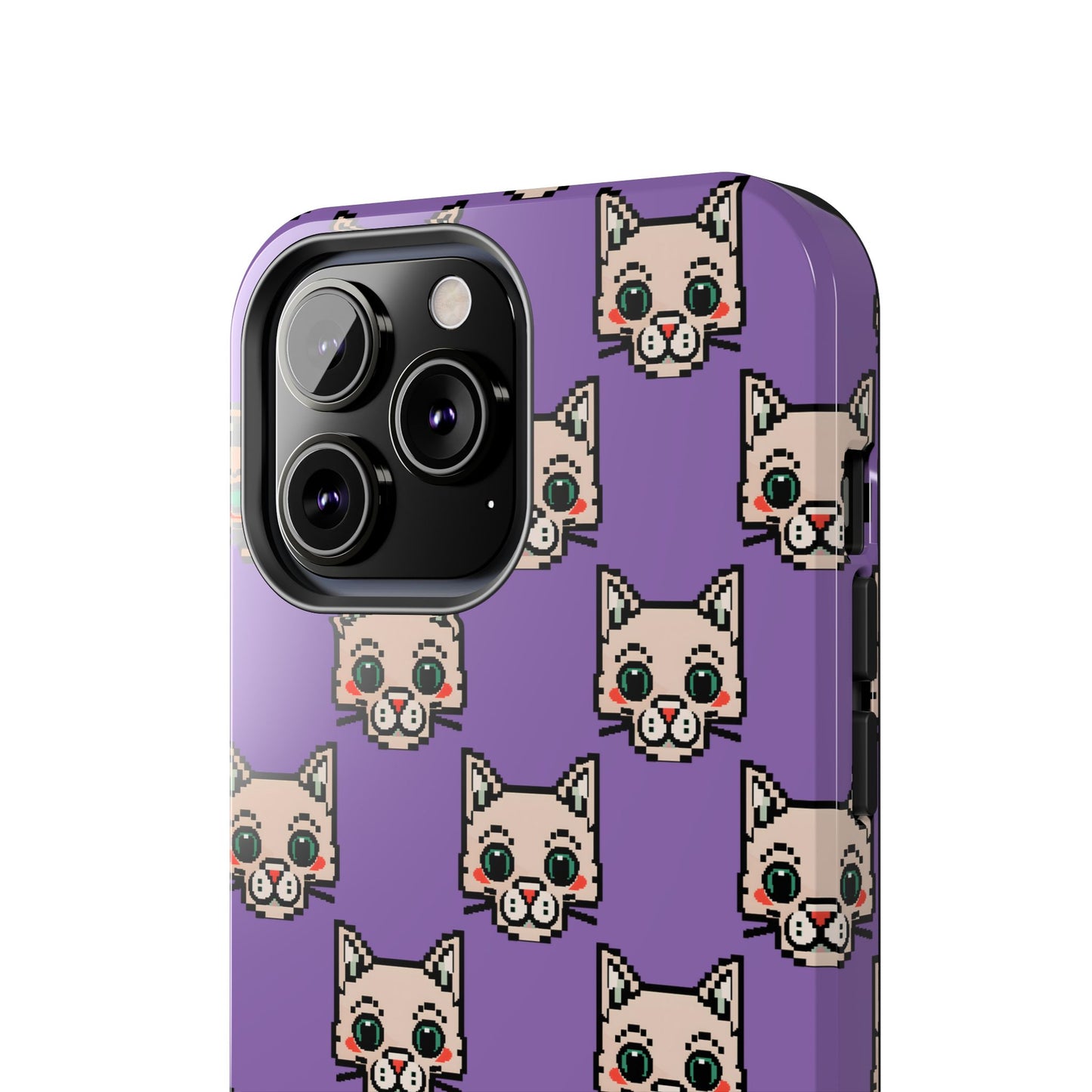 Cute Pixel Cat Tough Phone Case – Fun and Durable Protection for Cat Lovers - for iPhone