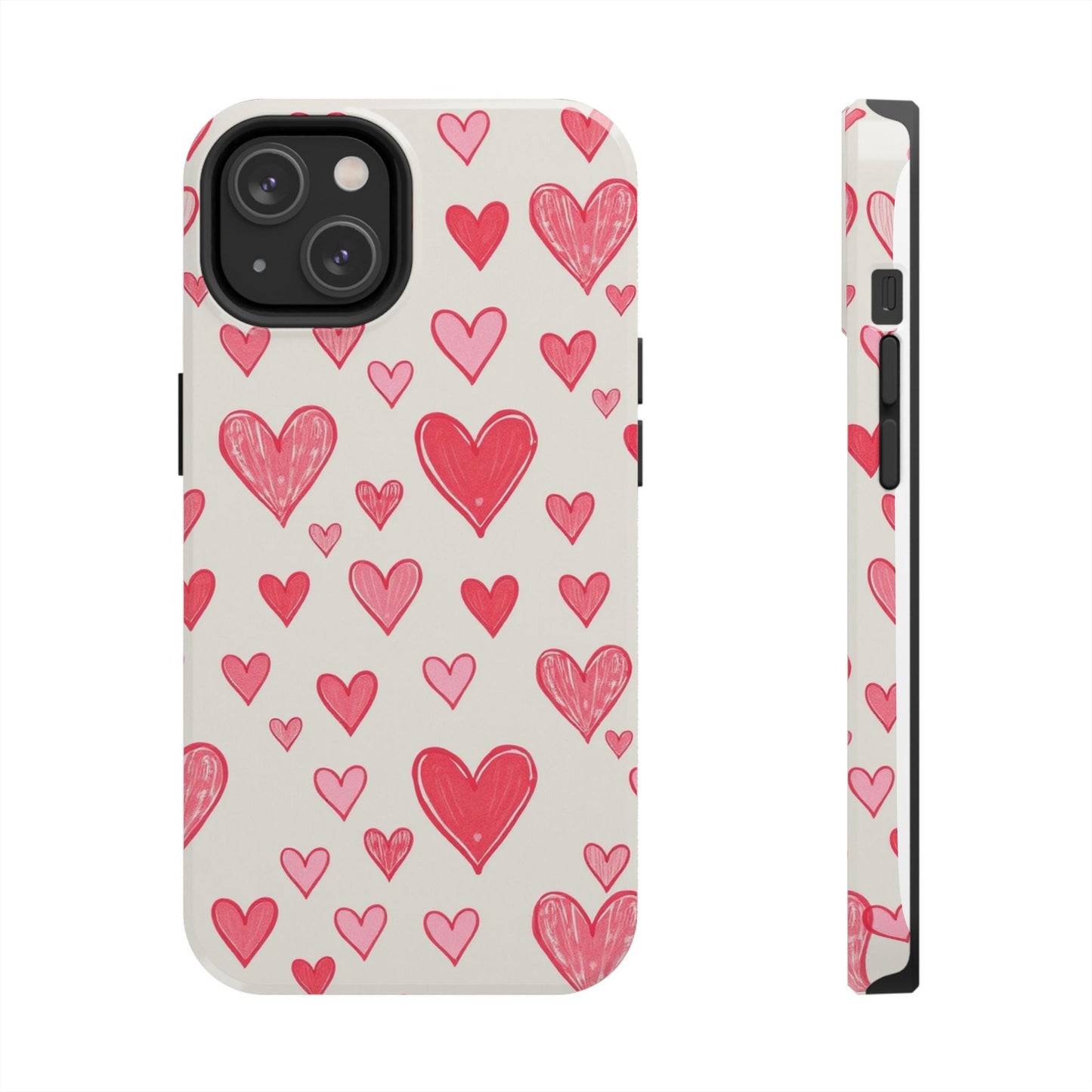 Heart Pattern Tough Phone Case - Cute and Stylish Protection