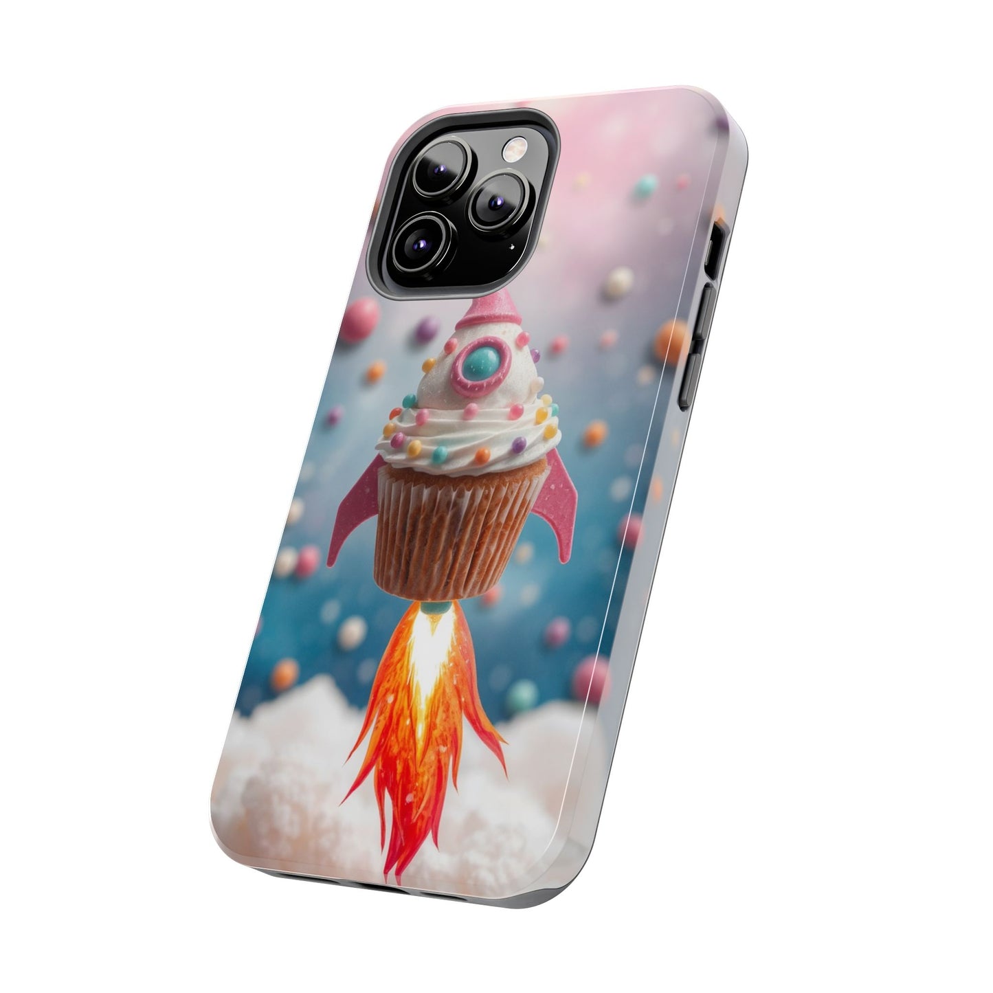 Whimsical Rocket Cupcake Phone Case - Fun Protective Case for Kids and Teens