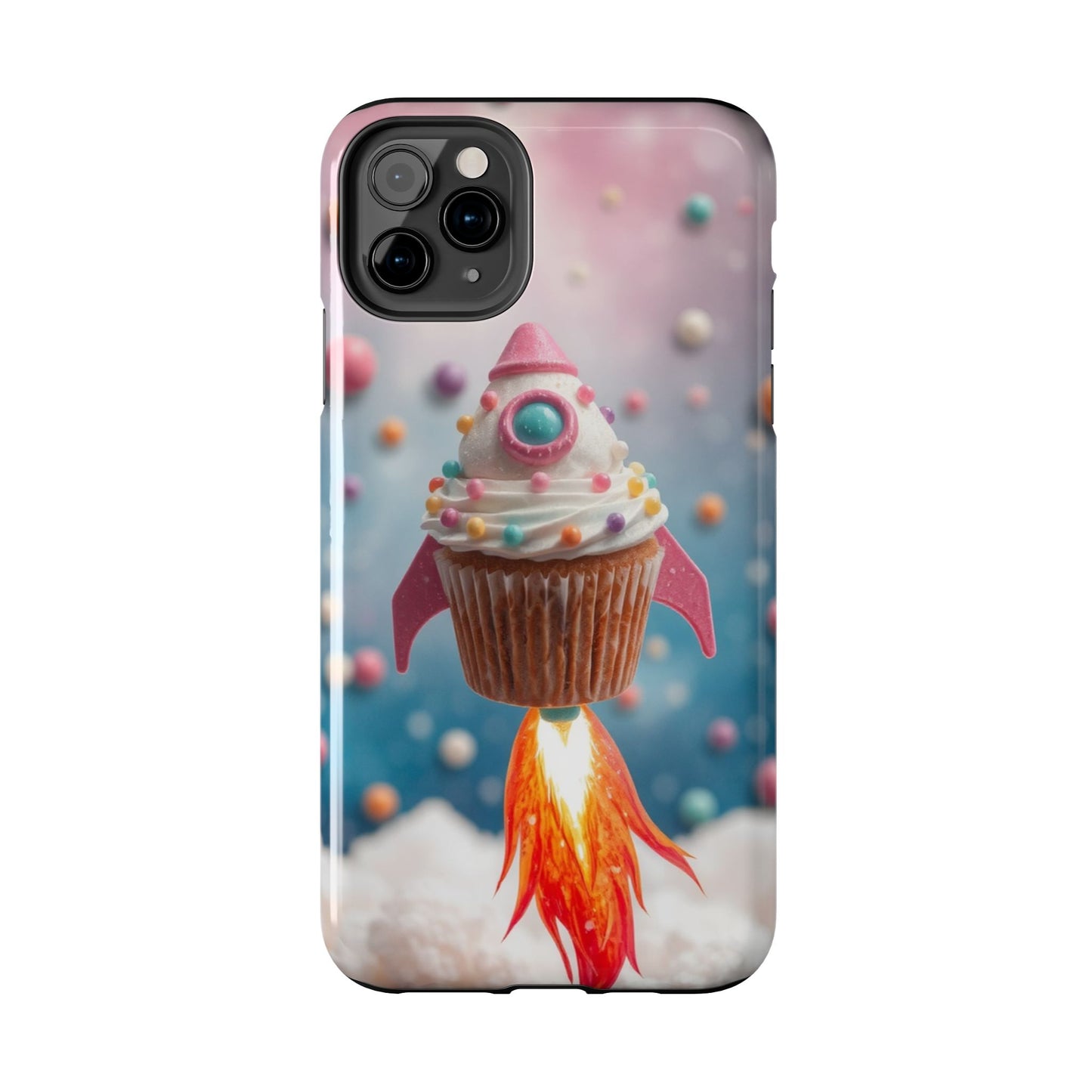 Whimsical Rocket Cupcake Phone Case - Fun Protective Case for Kids and Teens