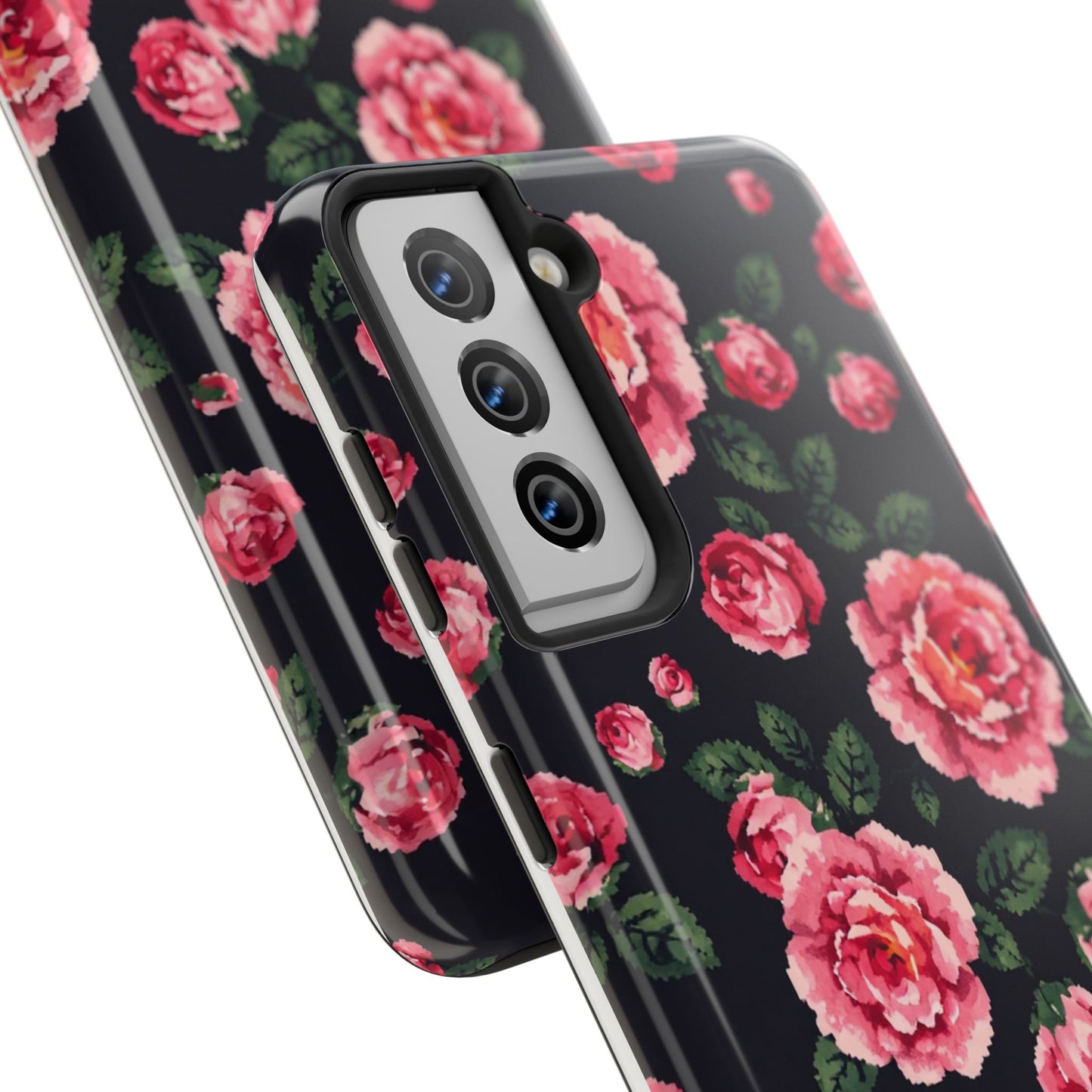 Pixelated Floral Tough Phone Case - Elegant Rose Design for Protection & Style - for iPhone