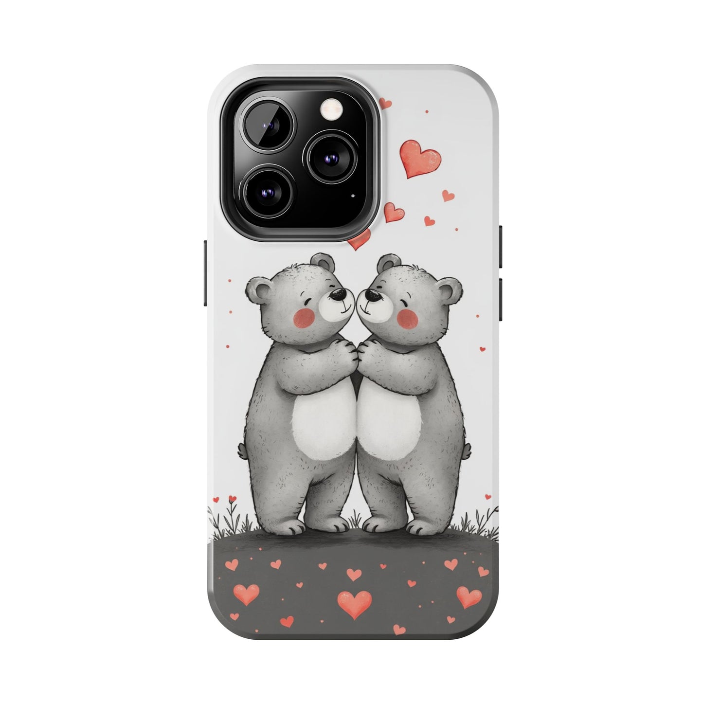 Cute Bear Love Tough Phone Case - Perfect for Valentine's Day & Couples