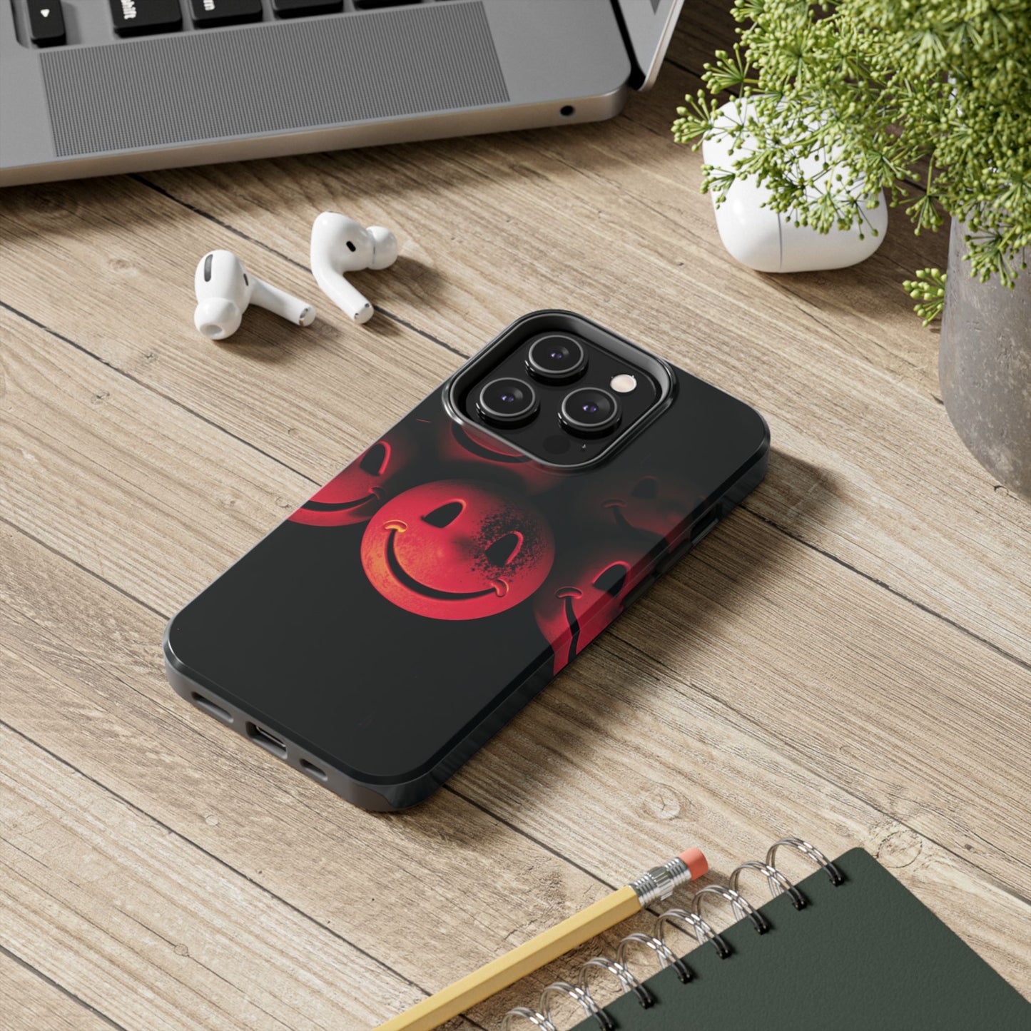 Smiley Face Tough Phone Case - Durable Protection with Fun Design
