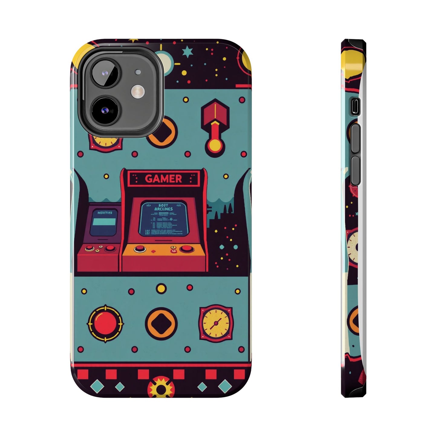 Retro Gamer Tough Phone Case - Vibrant Arcade Design for Gaming Enthusiasts - for iPhone
