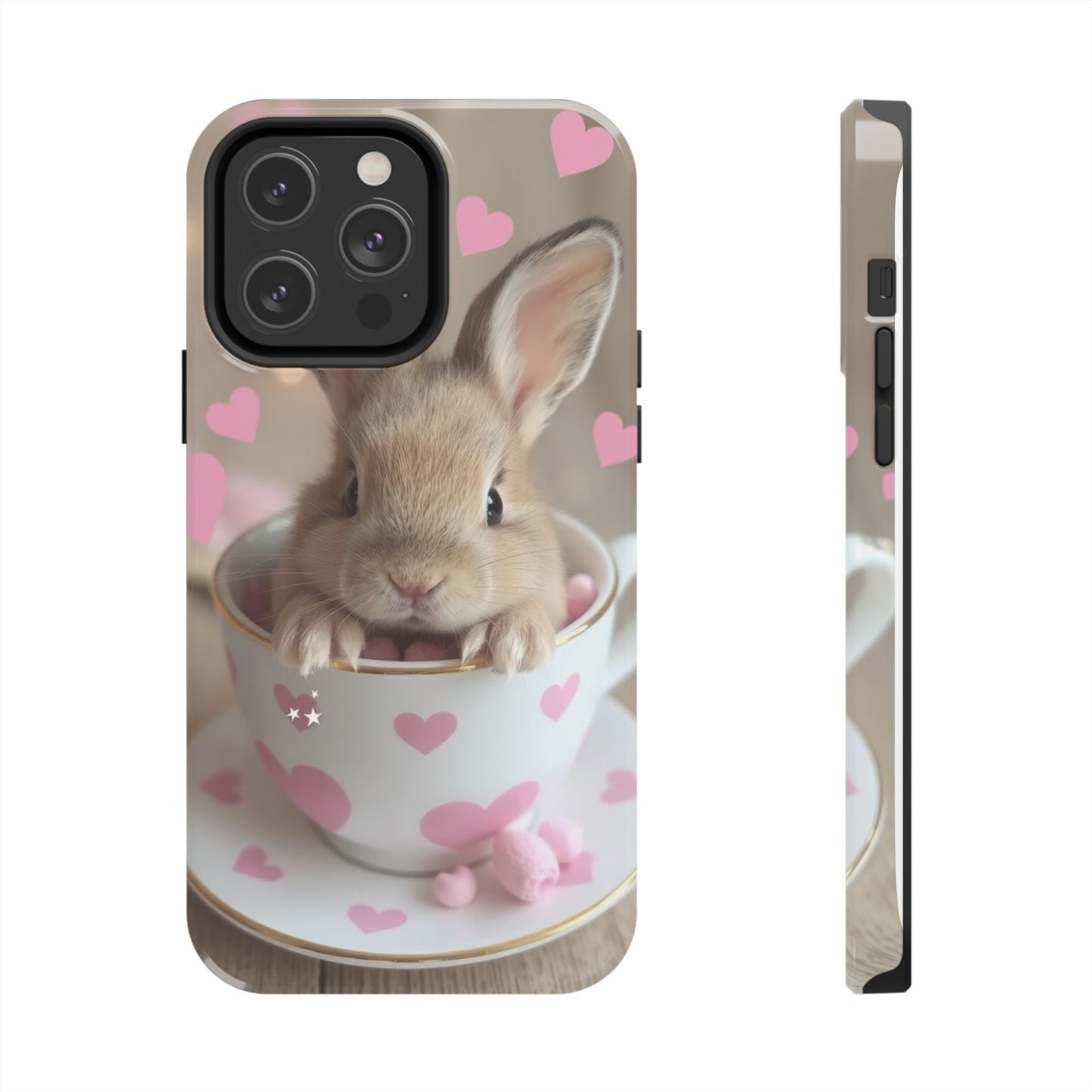 Adorable Bunny Phone Case with Heart Design - Cute Gift for Animal Lovers