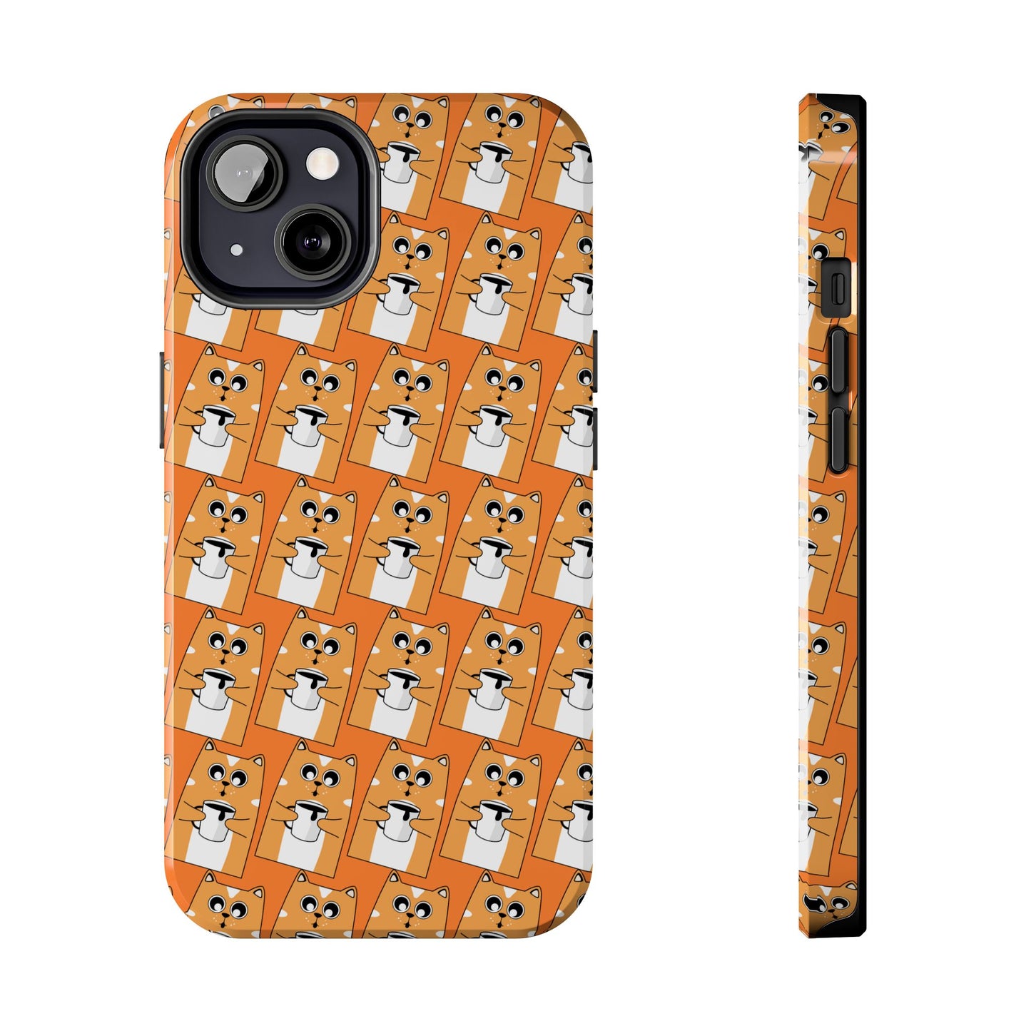 Coffee Cat Tough Phone Case – Durable, Fun, Perfect for Pet Lovers - for iPhone