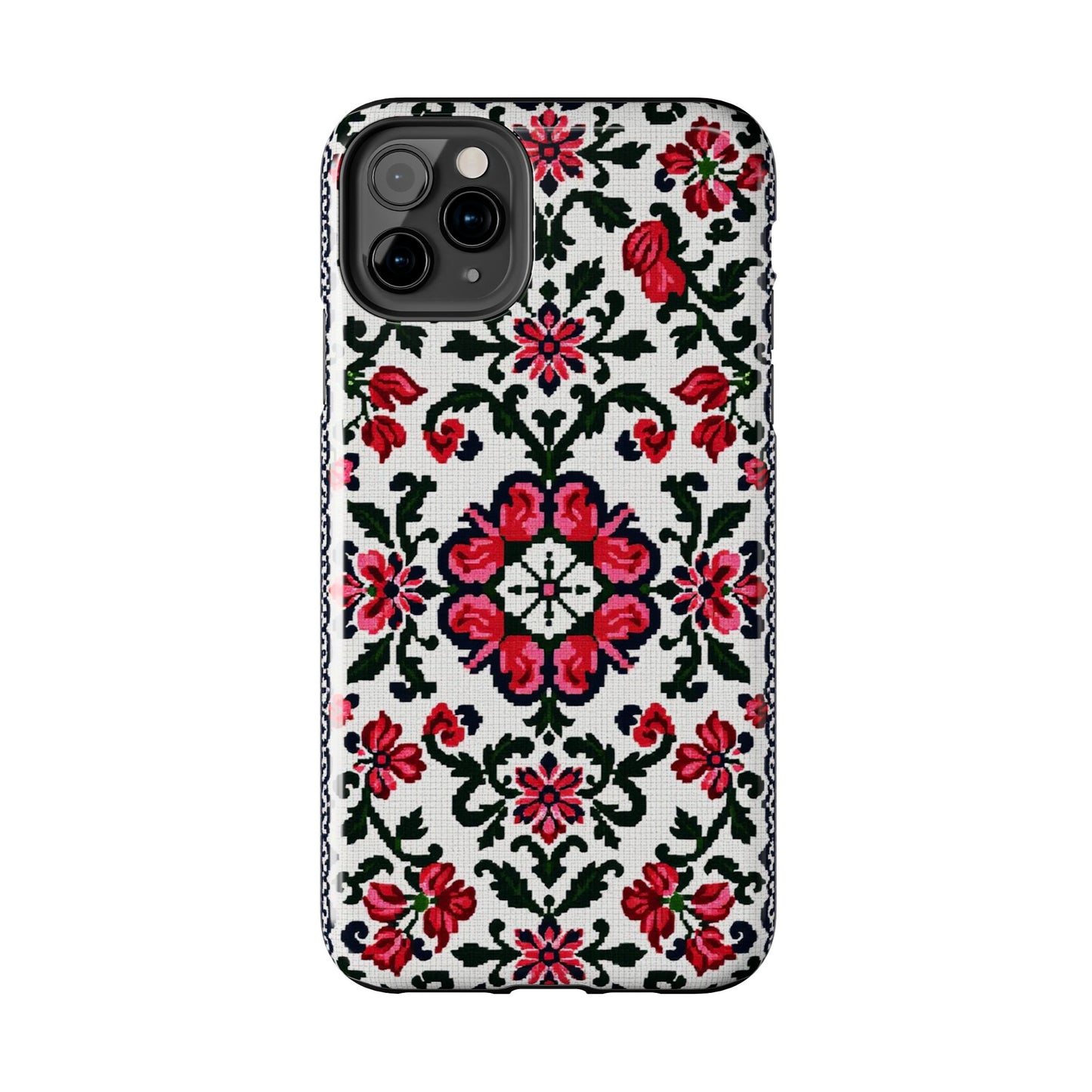 Traditional Knit Floral Design | Tough Phone Case - Durable Protection for iPhone