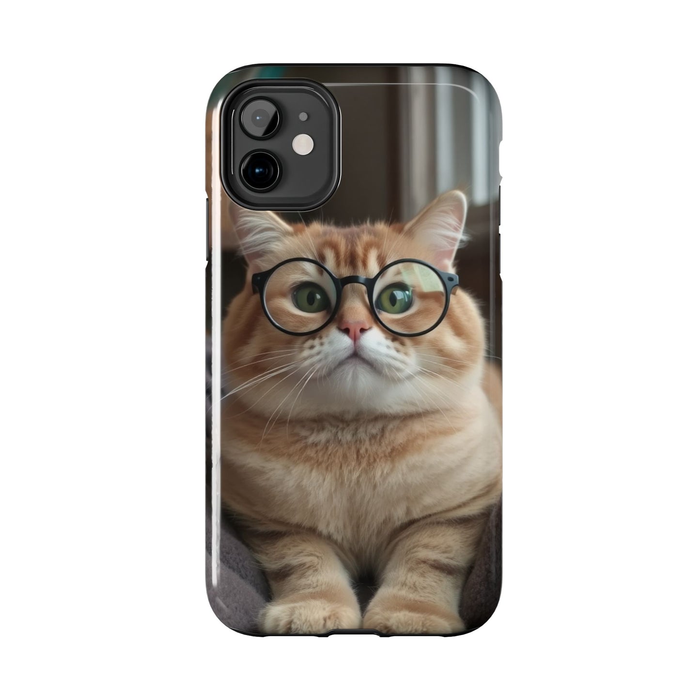 Cute Cat Glasses Tough Phone Case - Fun & Stylish Protection for Cat Lovers