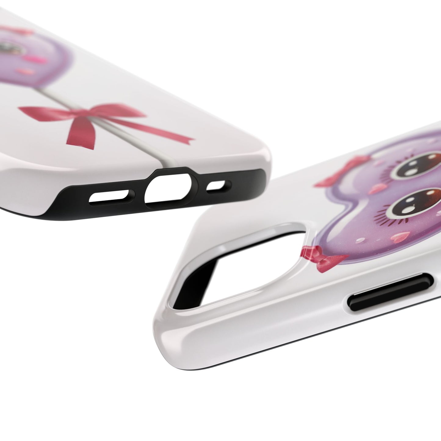 Cute Heart Lollipop Tough Phone Case - Adorable Protection for Candy Lovers