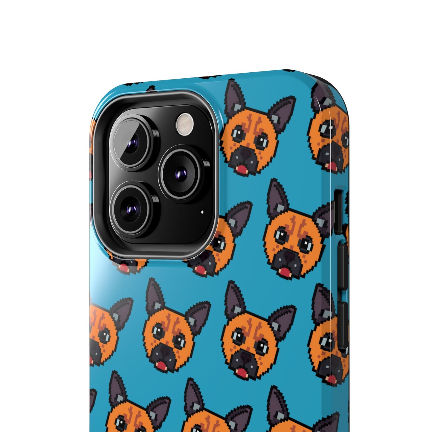 Cute Orange Dog Pixel Art Pattern Tough Phone Case - Fun & Durable Protection - for iPhone