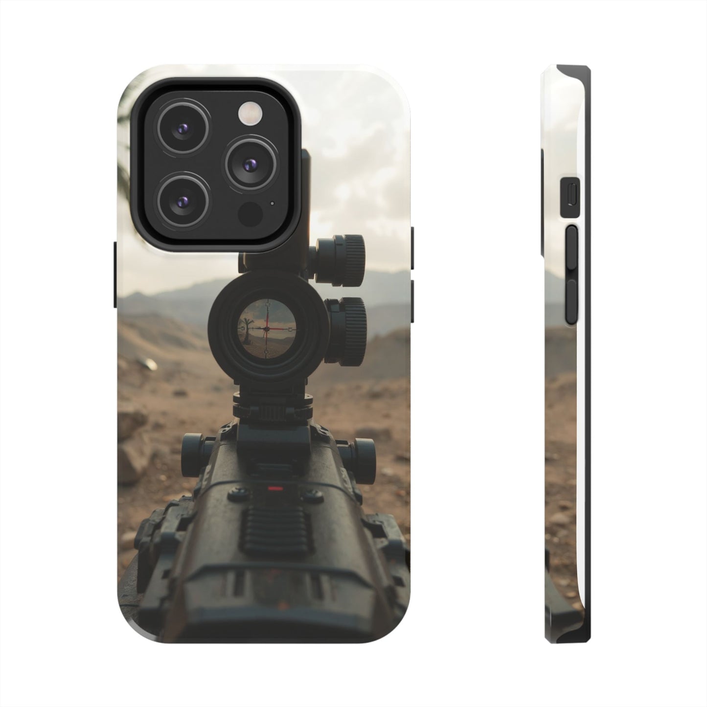 Tough Phone Case with Sniper Scope Design - Durable & Stylish Protection for Outdoors Enthusiasts