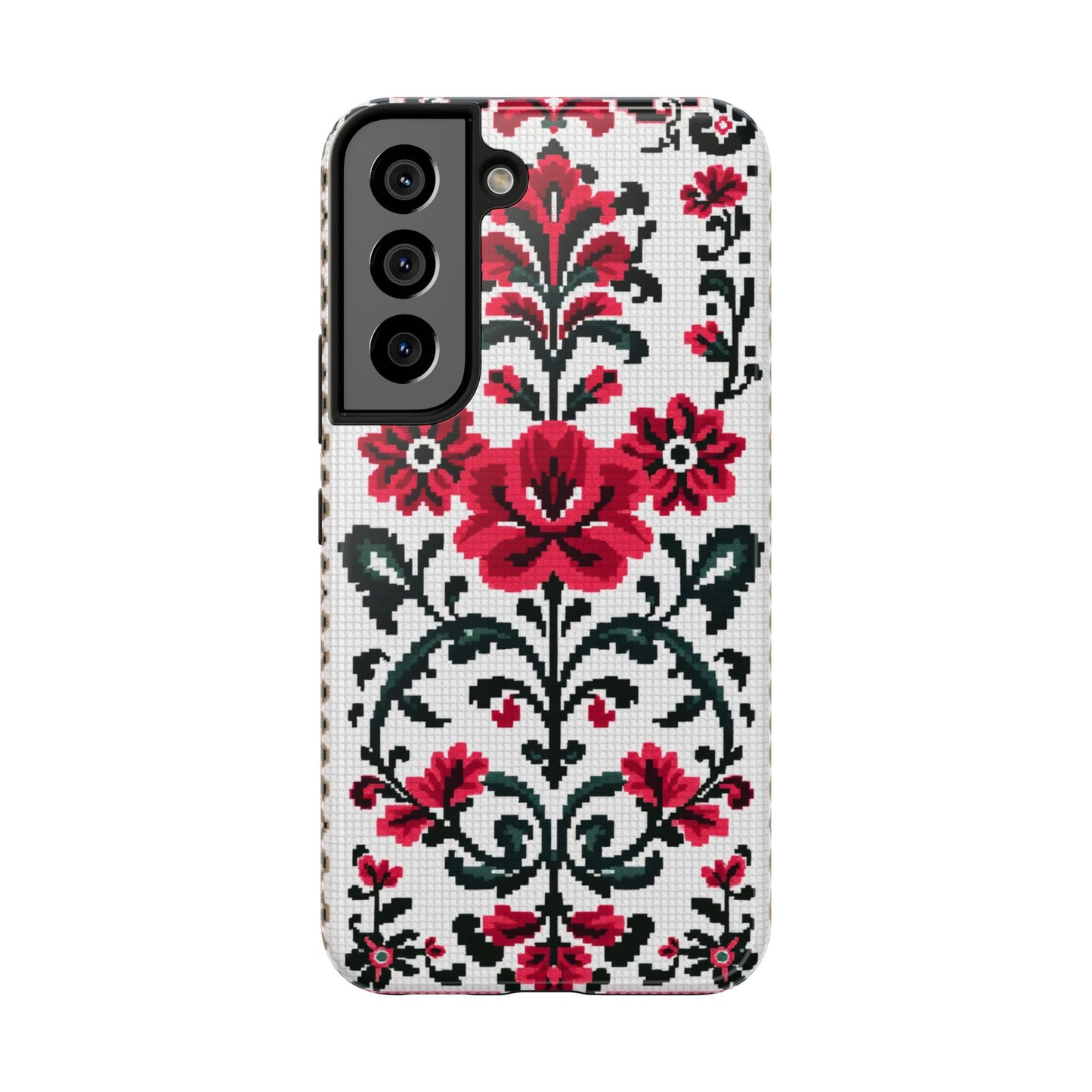 Traditional Floral Knit Tough Phone Cases - Durable Protection with Vintage Style - for iPhone