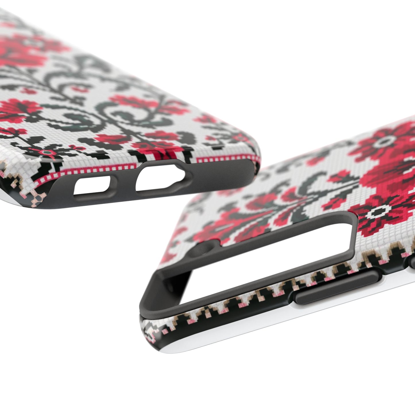 Traditional Floral Knit Tough Phone Cases - Durable Protection with Vintage Style - for iPhone