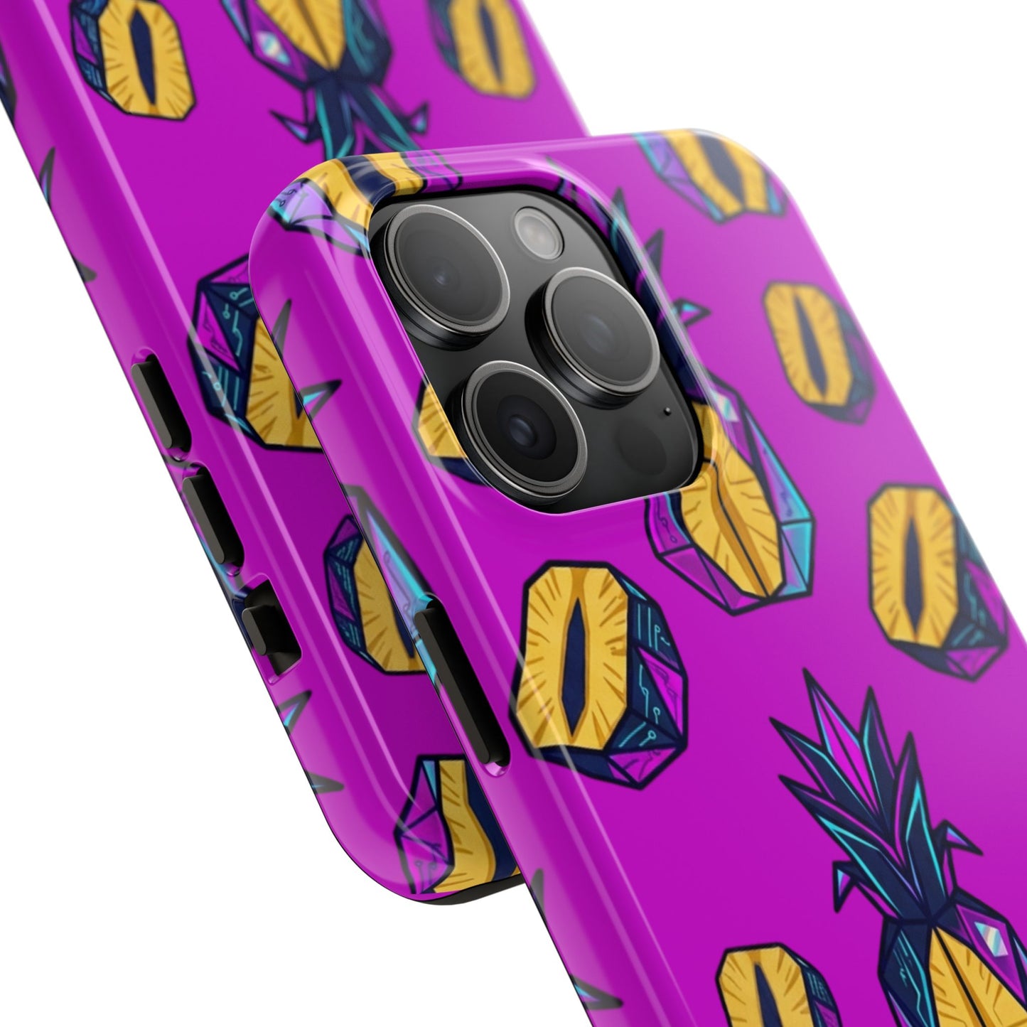 Cyberpunk Origami Pineapple iPhone Case