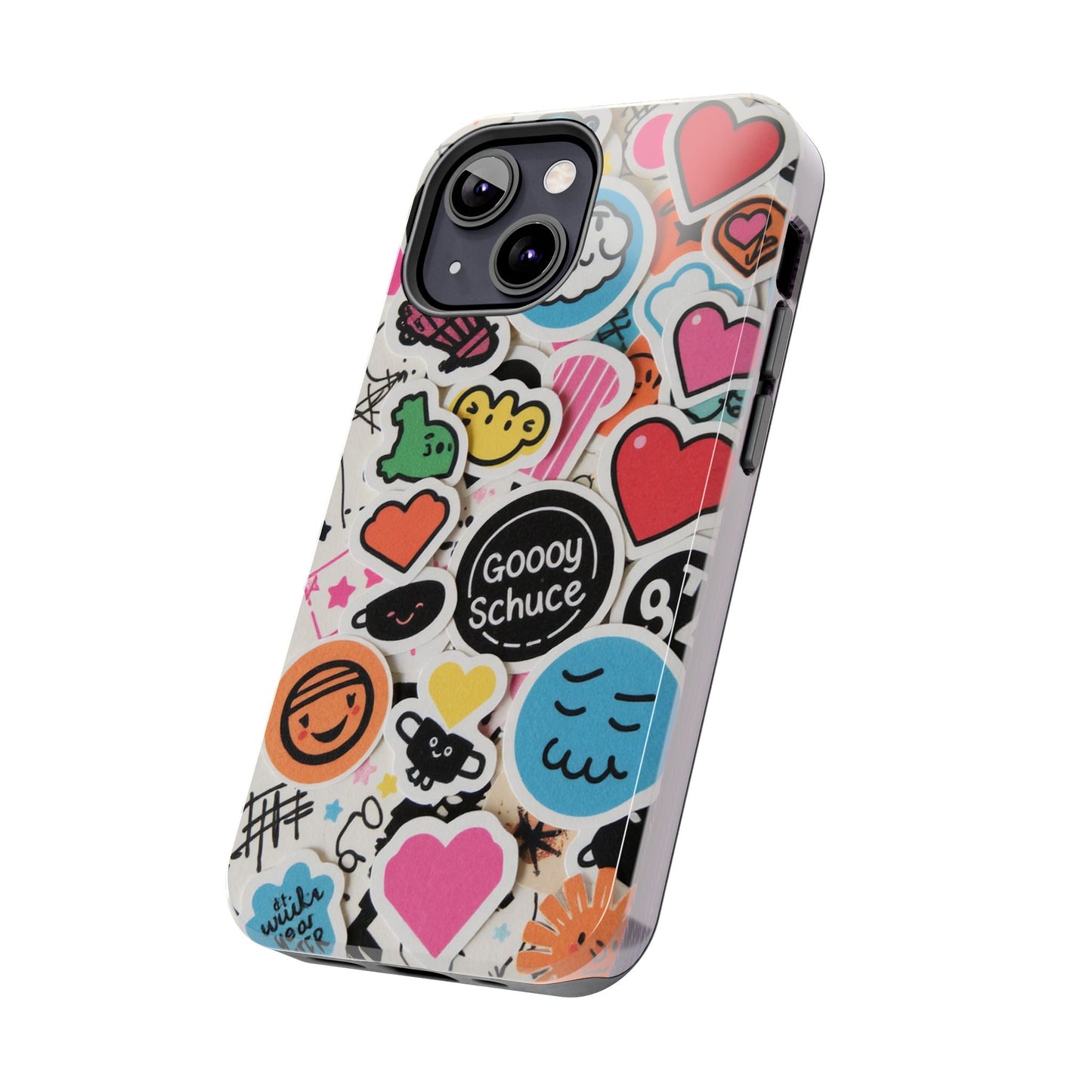 Colorful Stickers Phone Case - Fun & Trendy Tough Phone Cases