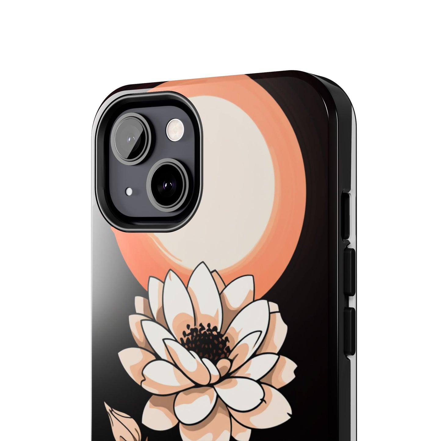 Elegant Contrast Floral Tough Phone Case - Stylish Protection for Your Device - for iPhone