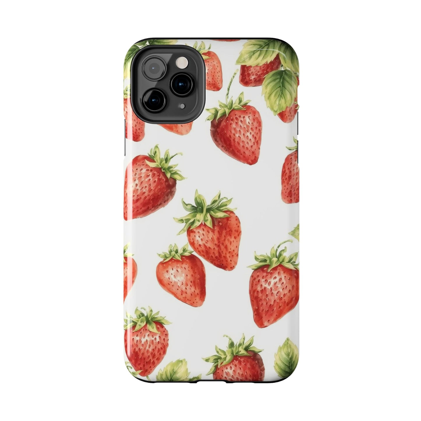 Strawberry Tough Phone Case - Durable Protection with a Fresh Design - for iPhone