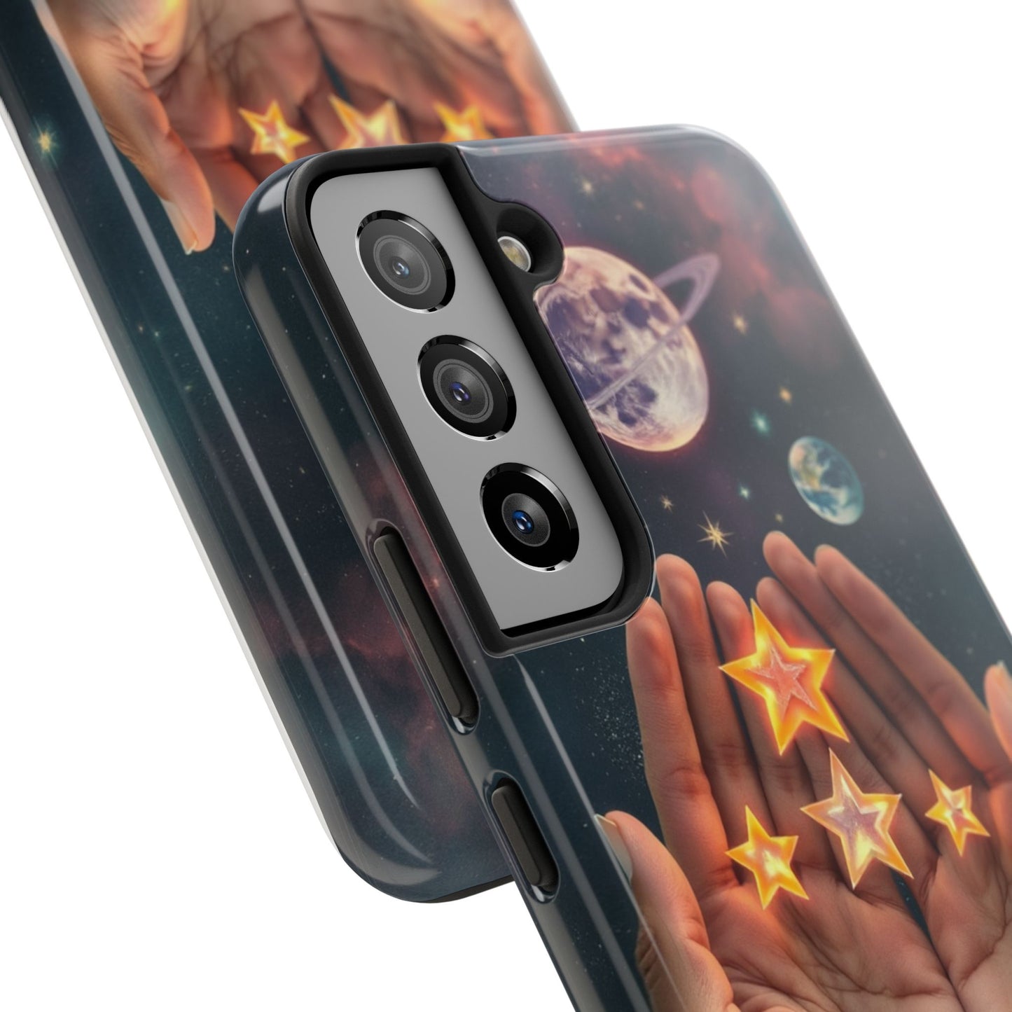 Galaxy Hands Tough Phone Case - Celestial Design for Star Lovers