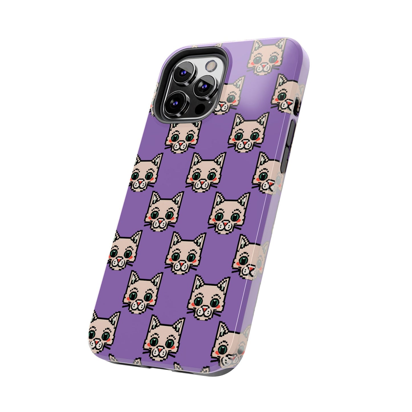 Cute Pixel Cat Tough Phone Case – Fun and Durable Protection for Cat Lovers - for iPhone