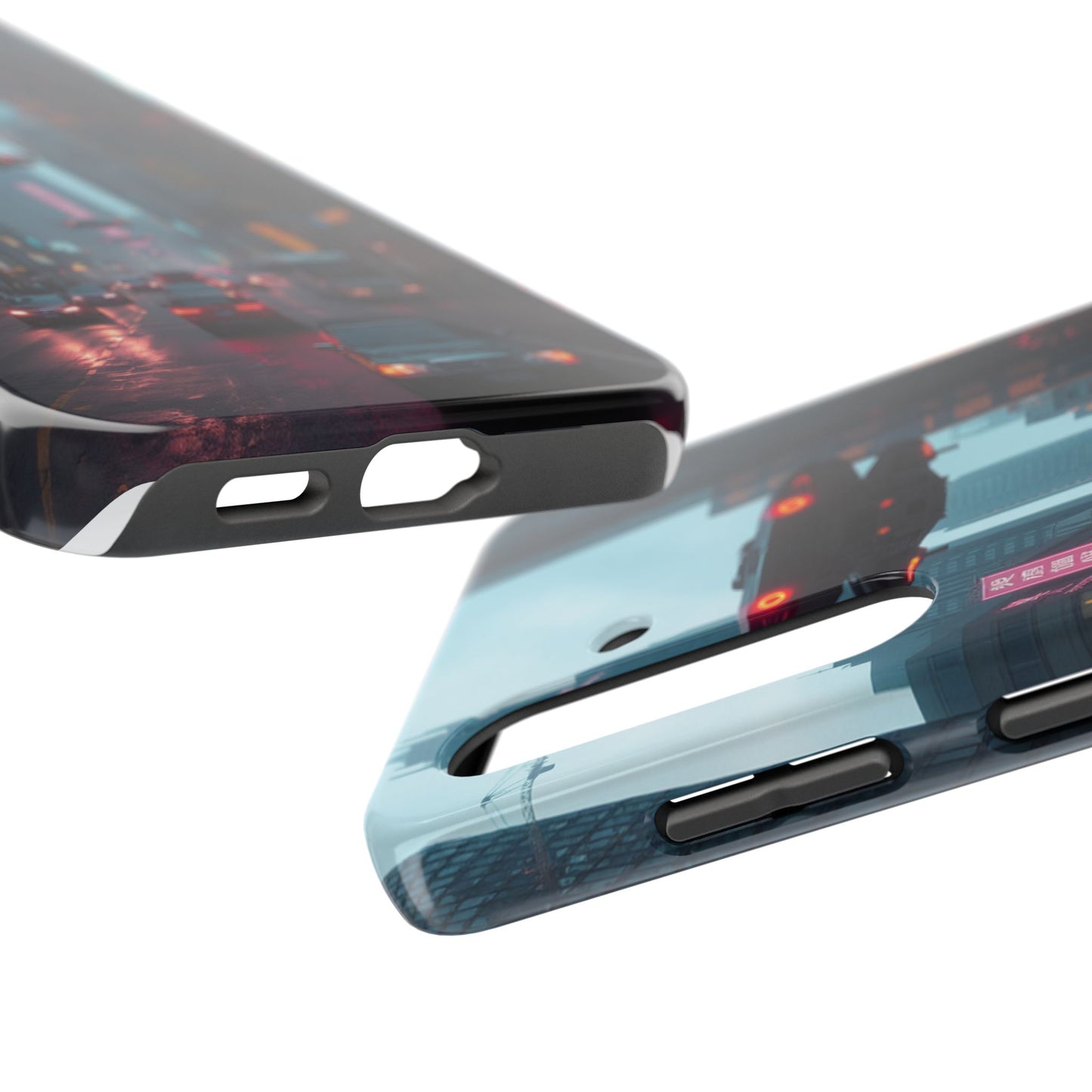 Futuristic City Tough Phone Case - Sci-Fi Design for Urban Explorers